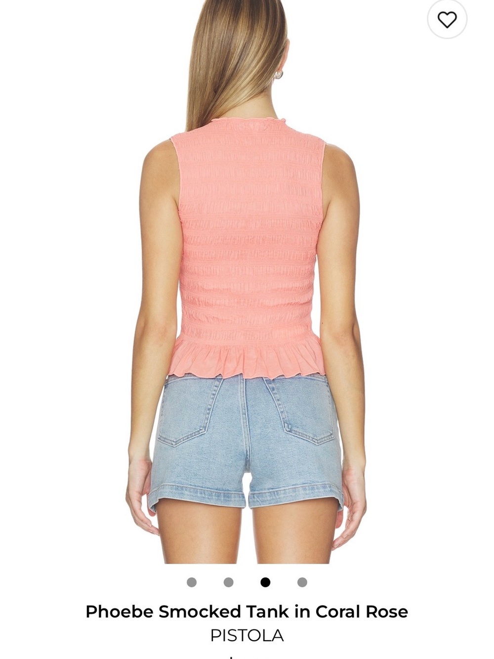 pistola Smocked Tank Top in Coral